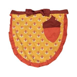 Disney Parks Chip And Dale Kitchen Half Apron Fall Acorn Pocket Yellow Orange